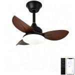 Ventilateur de Plafond avec Lumière Autrucker 40W 65cm 6 Vitesses Télécommande Bois