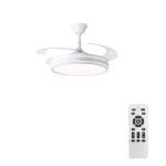 Ventilador de Techo con Luz Autrucker 36W Aspas Retráctiles 6 Velocidades Motor DC Mando