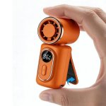 Mini Ventilatore Portatile Autrucker 6 Velocità Display LED Clip Batteria 3000mAh Arancione