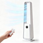 Ventilador Torre Autrucker Motor DC 24 Velocidades Sin Aspas Silencioso con Mando Temporizador