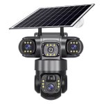 Caméra de surveillance Autrucker 6K 12MP Vision Nocturne Extérieure Panneau Solaire Audio Bidirectionnel