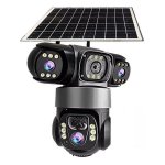 Caméra de surveillance Autrucker 15MP Vision Nocturne Extérieure Panneau Solaire Audio Bidirectionnel