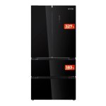 Frigorífico Cuatro Puertas Evvo F100B Glass Total No Frost 178cm 490L E Negro