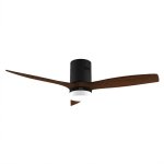 Ventilador de Techo con Luz Evvo Home V552 Dark Wood 40W 132cm 6 Velocidades Motor DC WiFi Mando Temporizador Función Invierno