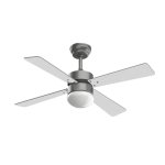 Ventilador de Techo con Luz Evvo Home V415 Steel 56W 106cm 3 Velocidades Motor de Cobre Silencioso Función Invierno
