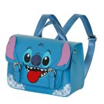 Mochila Karactermania Lilo and Stitch Tongue escolar azul con bolsillo frontal