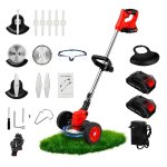 Desbrozadora eléctrica Blossom 21V 3 en 1 inalámbrica 2 baterías 15 cm roja
