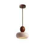 Lámpara colgante Blossom esfera nogal LED regulable 3 temperaturas Ø15 cm