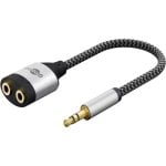 Adaptador Goobay Divisor de Audio 1 a 2 3.5mm Estéreo Gris