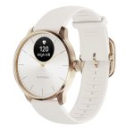 Withings Scanwatch Light Bluetooth 37mm Gehäuse Gold Weißes Armband Herzfrequenzmesser
