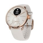 Withings Scanwatch 2 Bluetooth GPS 38mm Ouro Rosa Bracelete Areia Cardio SpO2 Resistente 5ATM