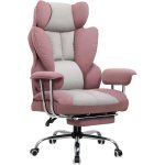 Silla Gaming GTPLAYER Ergonómica con Reposapiés Tela Rosa