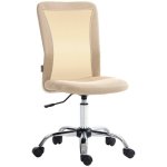 Silla de Escritorio Giratoria Welltin Sin Brazos Malla Beige Altura Ajustable 100kg