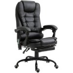Silla de Oficina con Masaje Ergonómica Welltin Reclinable 155° PU Negro