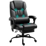 Silla Oficina Welltin Reclinable 130° Masaje 6 Puntos Repoapiés Negro
