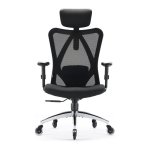 Chaise ergonomique Sihoo M18 avec support lombaire triple et roulettes noires