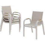 Cadeira de exterior VIANEA Aluminium branco Textilene duplo