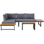 Außenlounge Bora fuer 4 Sitzplaetze Polywood Grau