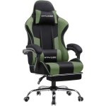 Sedia GTPLAYER Gaming Reposapiedi Massaggio Lombare Tessuto Verde