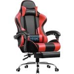 Sedia GTPLAYER Gaming Reposapiedi Regolabile Pelle Sintetica Rossa