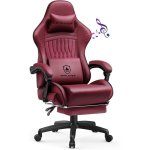 Silla Gaming GTPLAYER Ergonómica con Altavoces y Reposapiés Rojo Vino