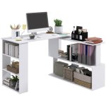 Scrivania ad Angolo Aosom 5 Ripiani 120 x 100 x 74,5 cm Bianco
