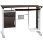 Scrivania per PC Aosom con cassetto e supporto CPU color Noce
