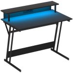 Scrivania Gaming Aosom con LED RGB e supporto monitor 100x60x88,5 cm