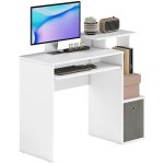 Scrivania PC Aosom moderna con mensola tastiera estraibile