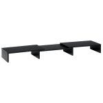 Aosom Supporto Monitor in MDF Regolabile 80-117 cm per Scrivania Nero Max 15Kg