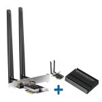 Placa Rede OVO MT7922 PCIe 5400 Mbps Wi-Fi 6E Tribanda Bluetooth 5.3
