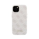 Funda para móvil Guess Polipiel Rosa Logo en relieve para iPhone 14 compatible MagSafe