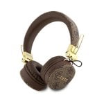 Auriculares Guess Bluetooth sem fios Logo 4G clássico castanho