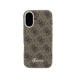 Custodia per cellulare Guess Polipelle Marrone Logo in Rilievo per iPhone 16