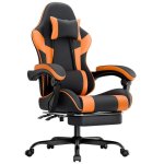 Silla Gaming Rolipo W3298P Soporte Lumbar 200 kg Cuero PU Negro/Naranja