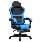 Ergonomischer Gaming-Stuhl Rolipo W3490-6073-BB Verstellbare Fusstütze