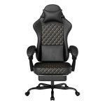 Silla Gaming Ergonómica Rolipo W3298 Masaje Reposapiés 150kg Cuero PVC