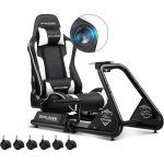 Cockpit de simulación de carreras GTPLAYER con altavoces y soporte para volante y pedales Blanco