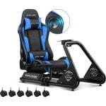 Gtplayer Sim Racing Cockpit com Altavoces e Suporte Volante e Pedais - Azul