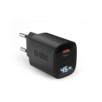 Cargador SBS TETRGANLCD1C45K USB-C 45W Power Delivery con pantalla LCD