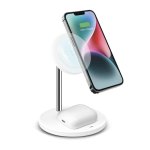 Chargeur sans fil SBS MagSafe 15W 2 appareils Blanc