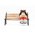 Figura Mafalda Sentada En Un Banco Artesanal 10 Cms