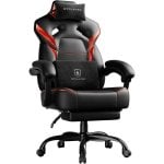 Chaise GTPLAYER Gaming Ergonomique Rouge avec Repose-pieds