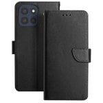 Custodia folio Avizar in pelle nera con supporto e porta carte per Motorola Moto G86