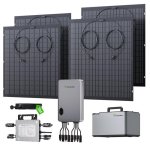 Panneau Solaire Lionshee Kit 800W Micro-onduleur Batterie 1024Wh 4 Panneaux Flexibles