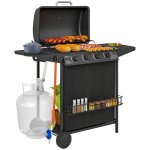 Barbacoa de Gas Welltin 4 Quemadores con Quemador Lateral Termómetro