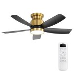 Deckenventilator mit Licht Welltin EU-KBS-42K030-BG-DC-ABS-BK 42'' 6 Stufen DC Motor Leise Fernbedienung