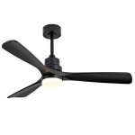 Ventilador de Techo con Luz Welltin EU52BK-1620BK-1L Motor DC 132 cm 6 Velocidades Silencioso con Mando Temporizador Función Invierno