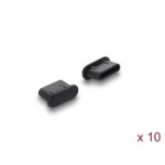 Tapón antipolvo Delock USB Type-C silicona negro pack 10 unidades