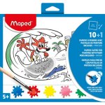 Set de Pinceles y Pintura Maped para Niños con 10 Hojas de Papel